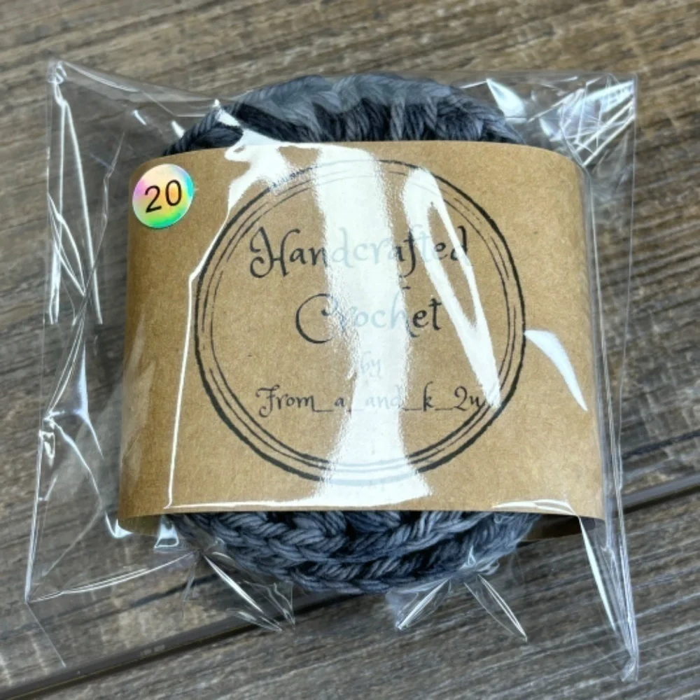 Handcrafted Crochet Face‎ Round Makeup Remover Scrubbies Set Cotton Yarn